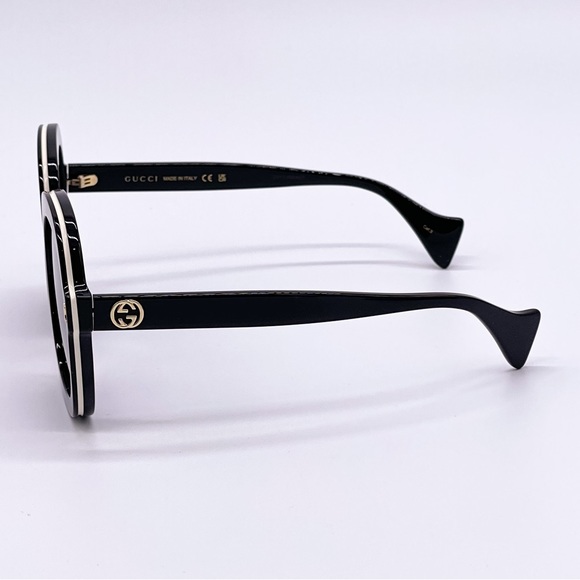NEW GUCCI GG1240S 001 BLACK OVERSIZED ROUND WOMEN SUNGLASSES GUCCI - Picture 7 of 14